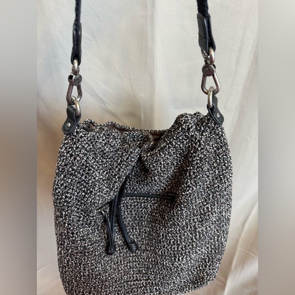 The Sak Avalon Black Gray Crochet Knit Convertible Backpack main image 8